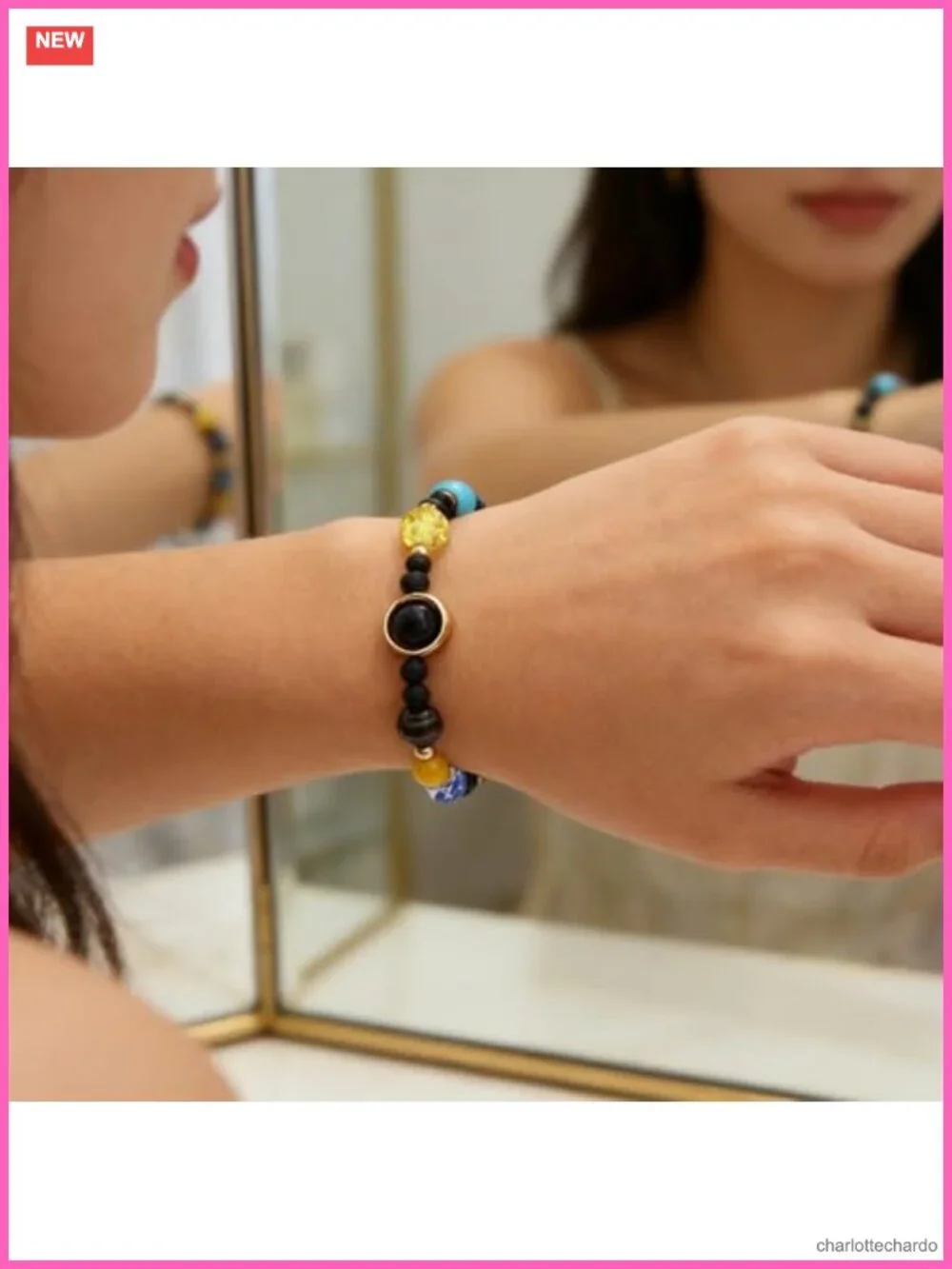 Solar System Bracelet Natural Stone Beads Charm Bangle Astronomy Gift